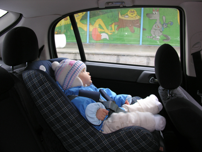 child in car
