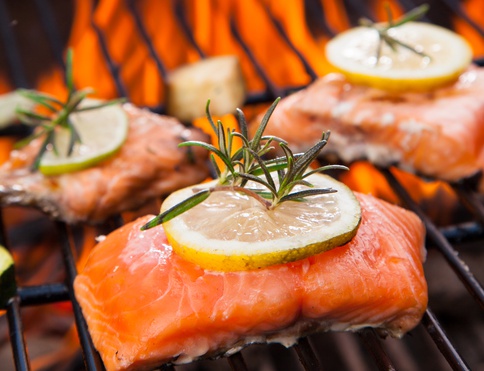 grilled salmon on bbq