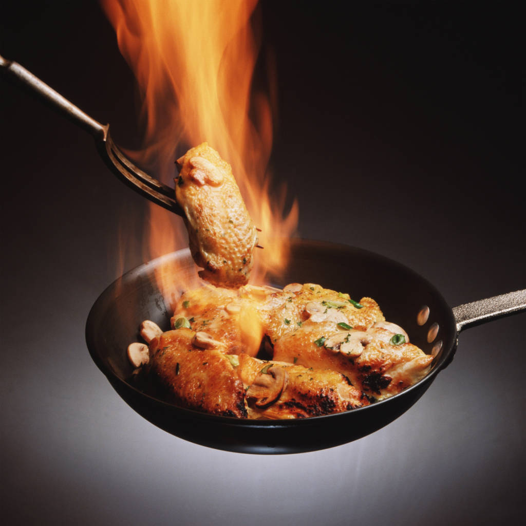 fried chicken in pan