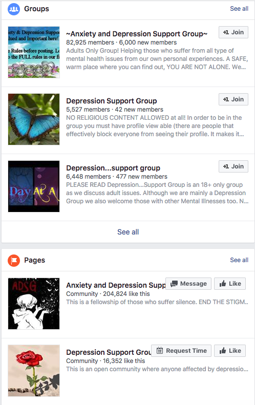 depression online support groups