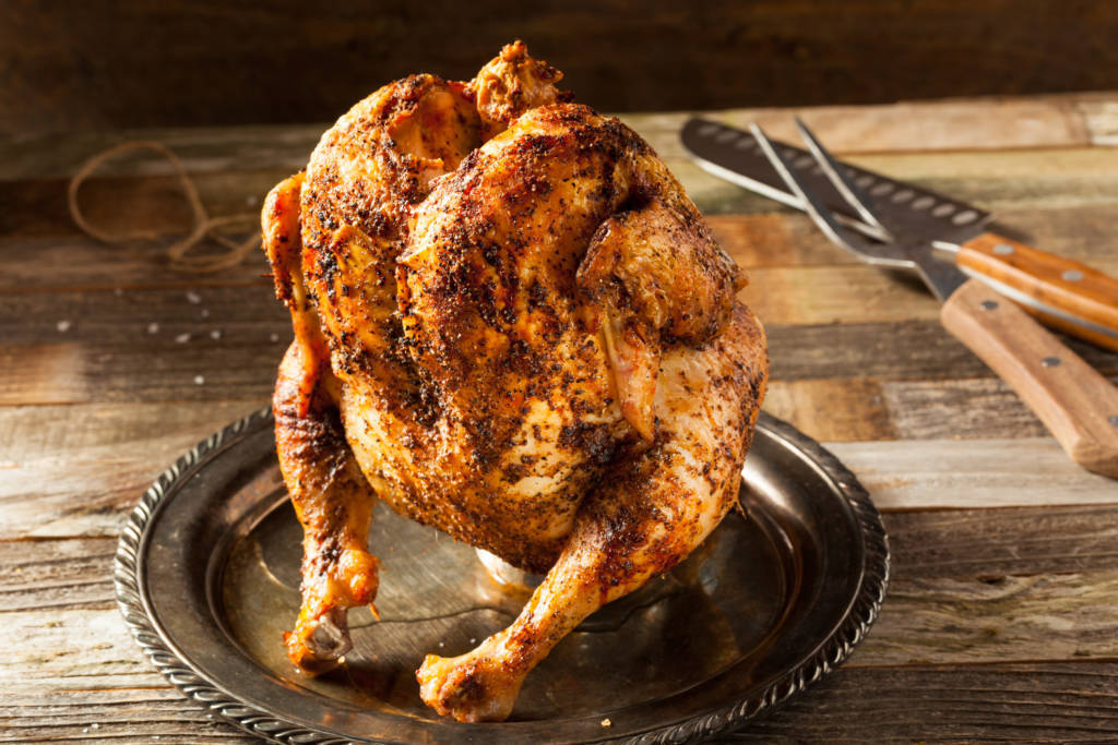 Homemade Grilled Beer Can Chicken with BBQ Spices