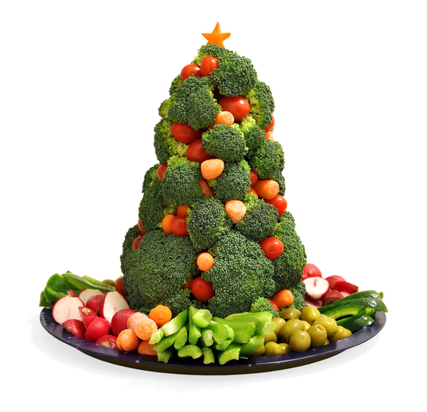 christmas tree made from vegetables